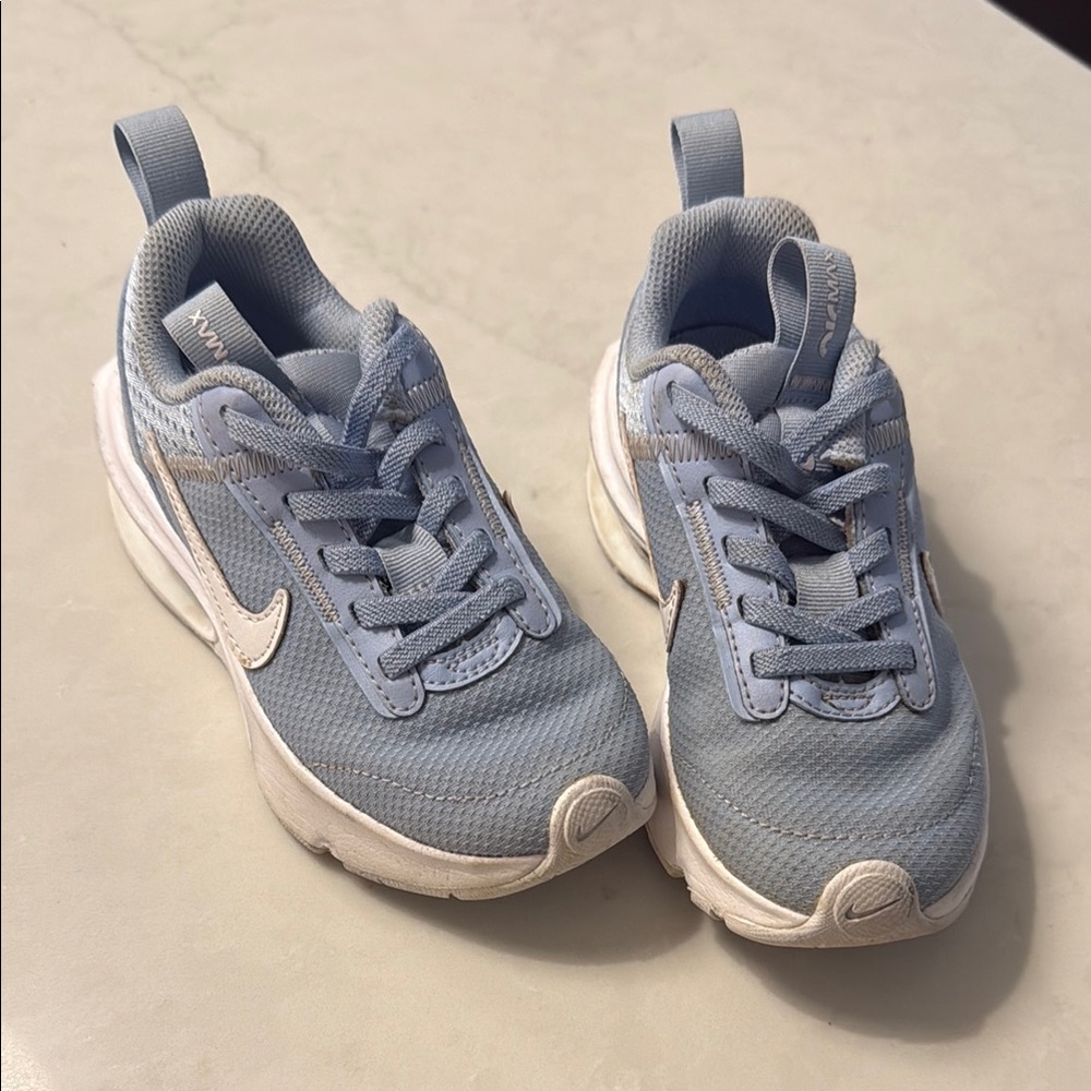 Nike Kids Light Blue and White Sneakers